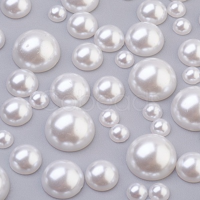 ABS Plastic Imitation Pearl Cabochons SACR-MSMC0002-04-1