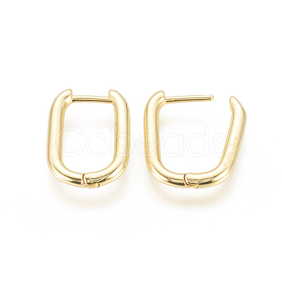 Brass Huggie Hoop Earrings EJEW-F245-04G-A-1