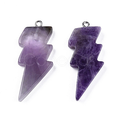 Natural Amethyst Pendants G-N332-53-A02-1