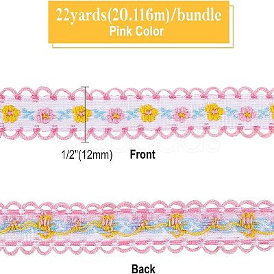 Embroidery Polyester Lace Trim OCOR-WH0033-03C-1