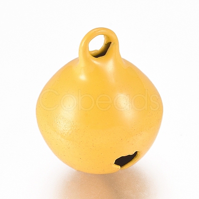 Baking Painted Iron Bell Pendants IFIN-WH0052-03H-1