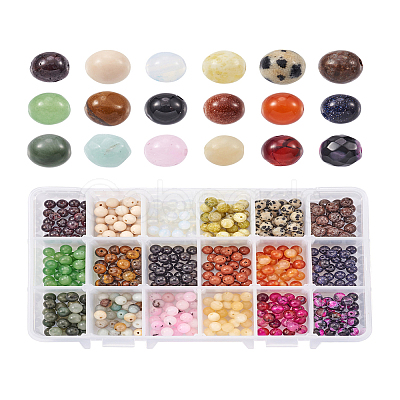 Yilisi 450Pcs 18 Colors Natural & Synthetic Gemstone Beads G-YS0001-10-1