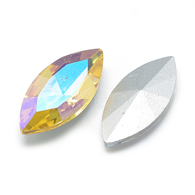 Pointed Back Glass Rhinestone Cabochons RGLA-T020-7x15mm-08-1