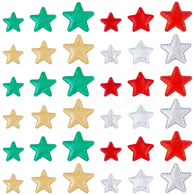 SUPERFINDINGS 120Pcs 12 Style Christmas Star Non-woven Fabric Ornament Accessories DIY-FH0005-71-1