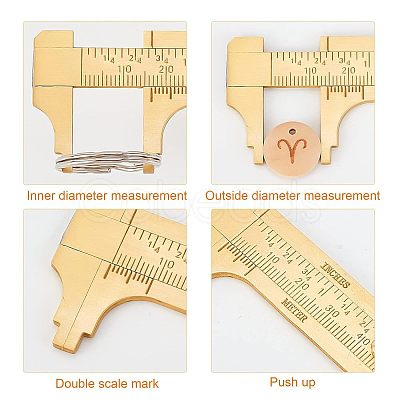 4 Inch/100mm Brass Vernier Caliper TOOL-WH0121-45-1