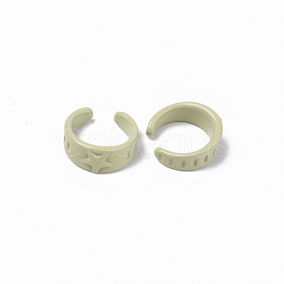 Spray Painted Alloy Cuff Rings RJEW-T011-05-RS-1