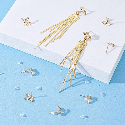 BENECREAT 16Pcs Brass Stud Earring Findings KK-BC0008-38-1