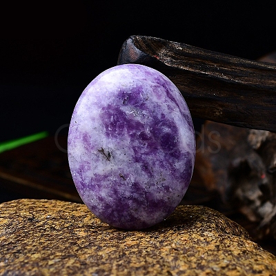 Natural Lepidolite Oval Palm Stone Massager PW-WG63539-06-1