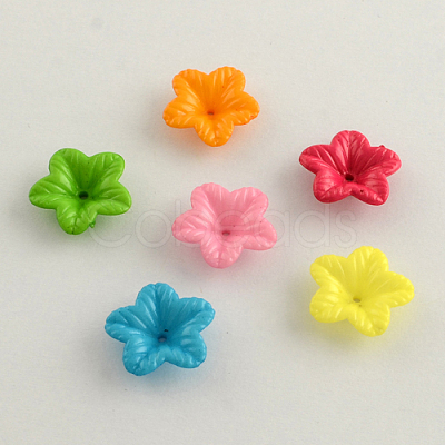 Opaque Acrylic Flower Bead Caps X-SACR-Q099-M53-1