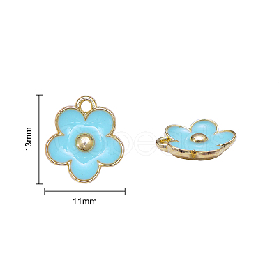 20Pcs 10 Colors Light Gold Plated Alloy Enamel Charms ENAM-CJ0001-65-1