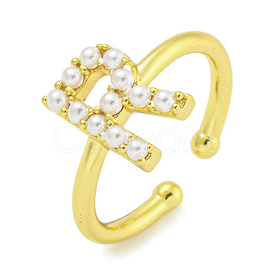 Rack Plating Brass Open Cuff Rings for Women RJEW-F162-01G-R-1