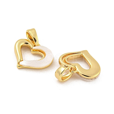 Brass Pave Shell Charms KK-G490-42G-1