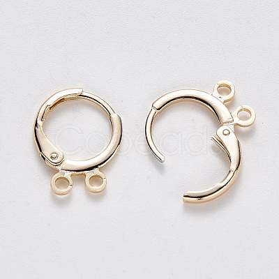 Brass Huggie Hoop Earring Findings X-KK-T049-15G-NF-1