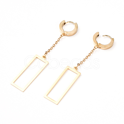 304 Stainless Steel Dangle Hoop Earrings EJEW-G280-42G-1