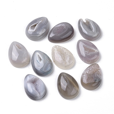 Natural Druzy Agate Cabochons G-I345-06-1