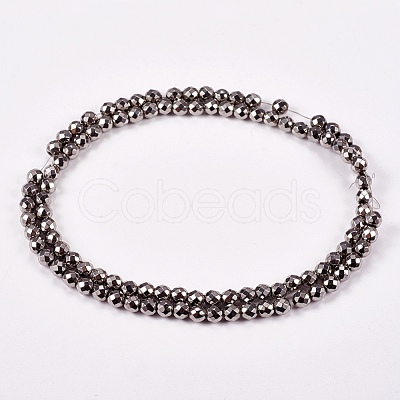 Electroplate Non-magnetic Synthetic Hematite Beads Strands G-J169B-4mm-07-1