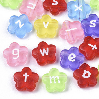 Transparent Spray Painted Acrylic Beads X-TACR-N009-23-1