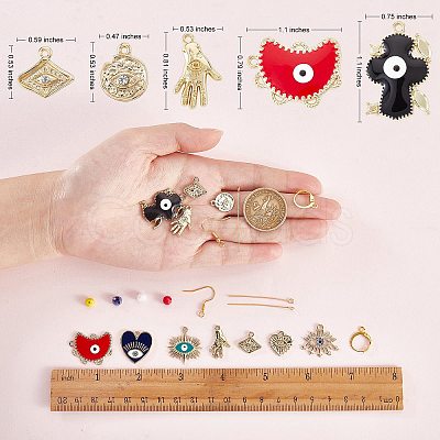 DIY Evil Eye Earring Making Kits DIY-SZ0009-06-1