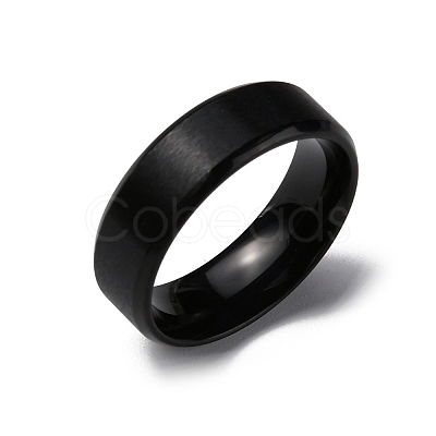 PVD Vacuum Plating Matte Style 304 Stainless Steel Wide Band Finger Rings for Women Men RJEW-WH0009-14A-EB-1