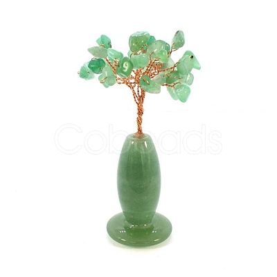 Natural Green Aventurine Vase Gravel Fortune Tree Mini Home Creative Office Decoration Crafts Small Ornaments PW-WG4D1F4-05-1