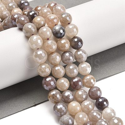 Electroplated Natural Quartz Round Beads Strands G-L598-A06-01-1