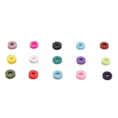 15 Colors Handmade Polymer Clay Beads CLAY-JP0001-04-4mm-1