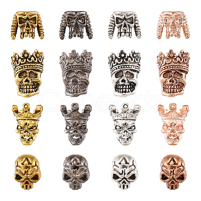 Fashewelry 32Pcs 16 Styles Tibetan Style Alloy Beads FIND-FW0001-13-1