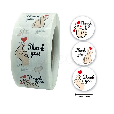 3 Styles Thank You Stickers Roll X-STIC-PW0002-108-1