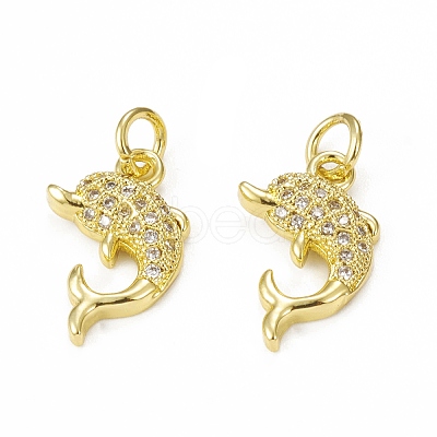 Brass Micro Pave Cubic Zirconia Pendants KK-E068-VB296-1