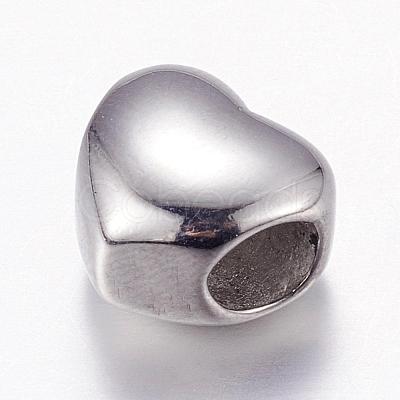 Tarnish Resistant 304 Stainless Steel European Beads STAS-P173-120P-1