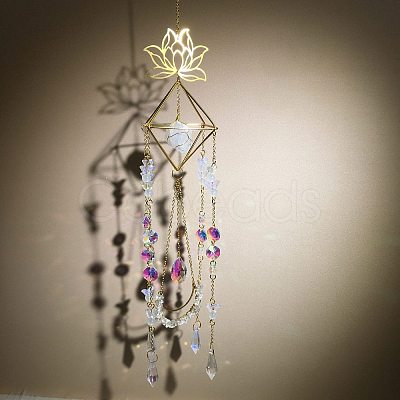 Metal Lotus Hanging Ornaments PW-WG48308-04-1