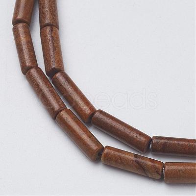 Natural Wood Lace Stone Beads Strands G-G968-F10-1