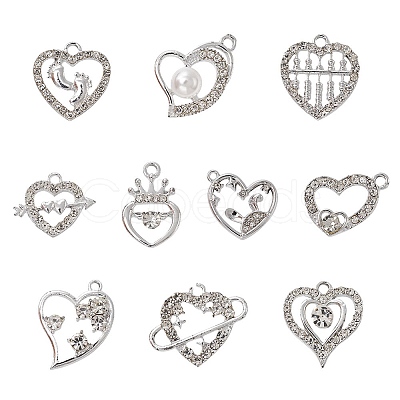 10Pcs 10 Style Alloy Pendants ALRI-YW0001-18P-1