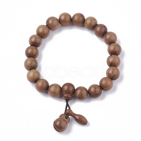 Wood Mala Bead Bracelets BJEW-S140-05B-1