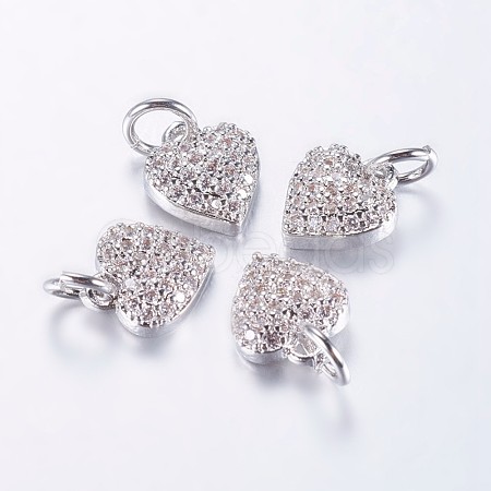 Long-Lasting Plated Brass Micro Pave Cubic Zirconia Charms ZIRC-F069-41P-1