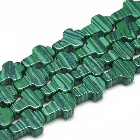 Synthetic Malachite Beads Strands G-R185-8x12mm-23-1