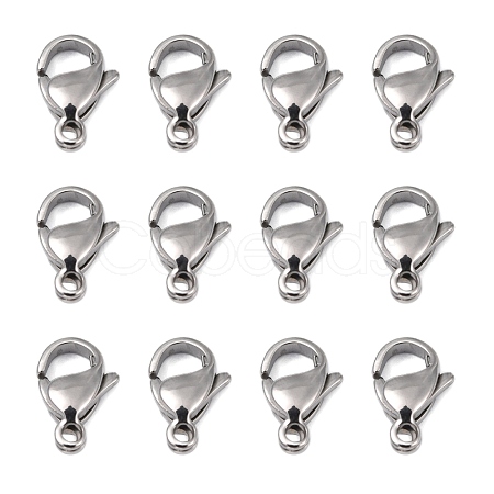 Tarnish Resistant Polished 316 Surgical Stainless Steel Lobster Claw Clasps STAS-R072-12A-1