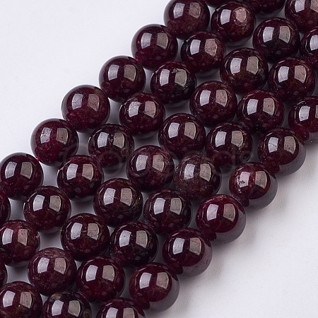 Natural Garnet Beads Strands G-J376-37-8mm-1
