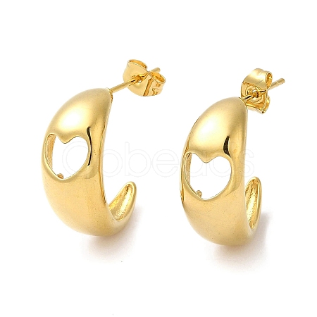 Golden 304 Stainless Steel Stud Earrings EJEW-K257-01E-G-1