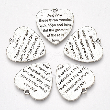 Tibetan Style Alloy Quote Pendants X-PALLOY-S177-20-1