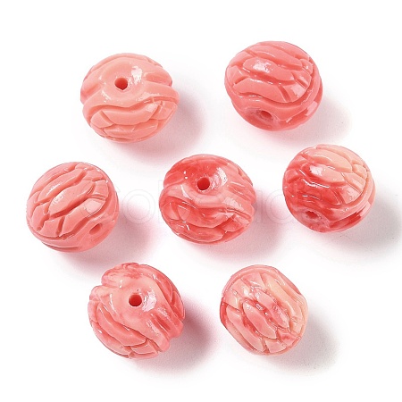 Synthetic Shell Dyed Carved Beads SHEL-H005-30-1