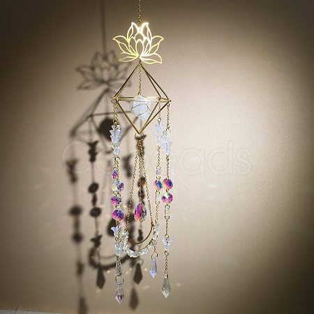 Metal Lotus Hanging Ornaments PW-WG48308-04-1