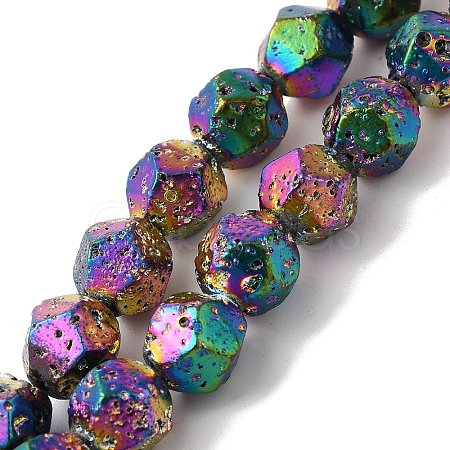 Blaking Painted Natural Lava Rock Beads Strands G-B086-A01-02B-1