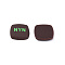 Acrylic Enamel Cabochons, Square with Word NYN, Coconut Brown, 21x21x5mm