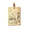 201 Stainless Steel Pendant, Golden, Rectangle with Tarot Pattern, The Star XVII, 40x24x1.5mm, Hole: 4x7mm