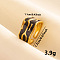 Vintage 304 Stainless Steel Enamel Cuff Ring, Wide Band Open Ring for Women, Golden