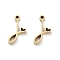 304 Stainless Steel Charms, Laser Cut, Real 14K Gold Plated, Letter J, 12x7x1.5mm, Hole: 1mm