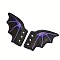 Halloween Imitation Leather Shoe Buckle for DIY Shoe Accessory, Wings, Purple, 100x100mm