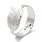 Leaf Alloy Cuff Bangles, Hinged Bangles for Women, Platinum, Inner Diameter: 2-1/8x2 inch(4.95x5.3cm)