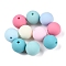 Rubberized Style Imitated Silicone Acrylic Beads, Round, Mixed Color, 13.5~14x13mm, Hole: 2mm